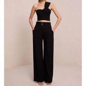 A.L.C. darby stretch linen pant in black size 8